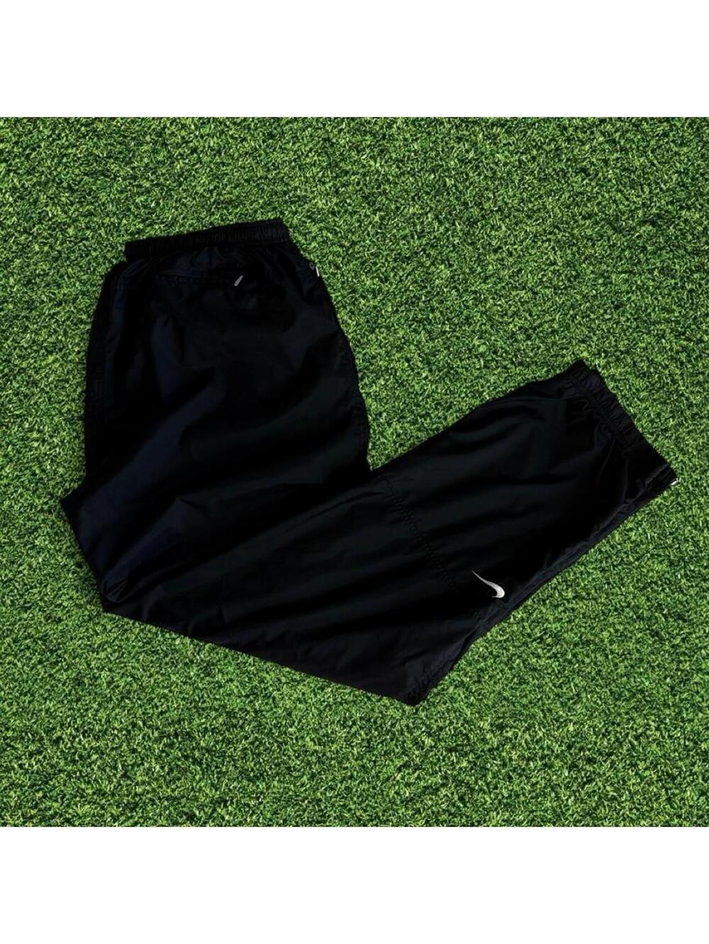 Vintage Y2K Nike Black Track Pants White Accents Size L